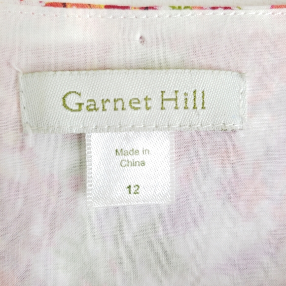 Garnet Hill Cotton Floral A Line Dress 12 - Picture 3 of 7
